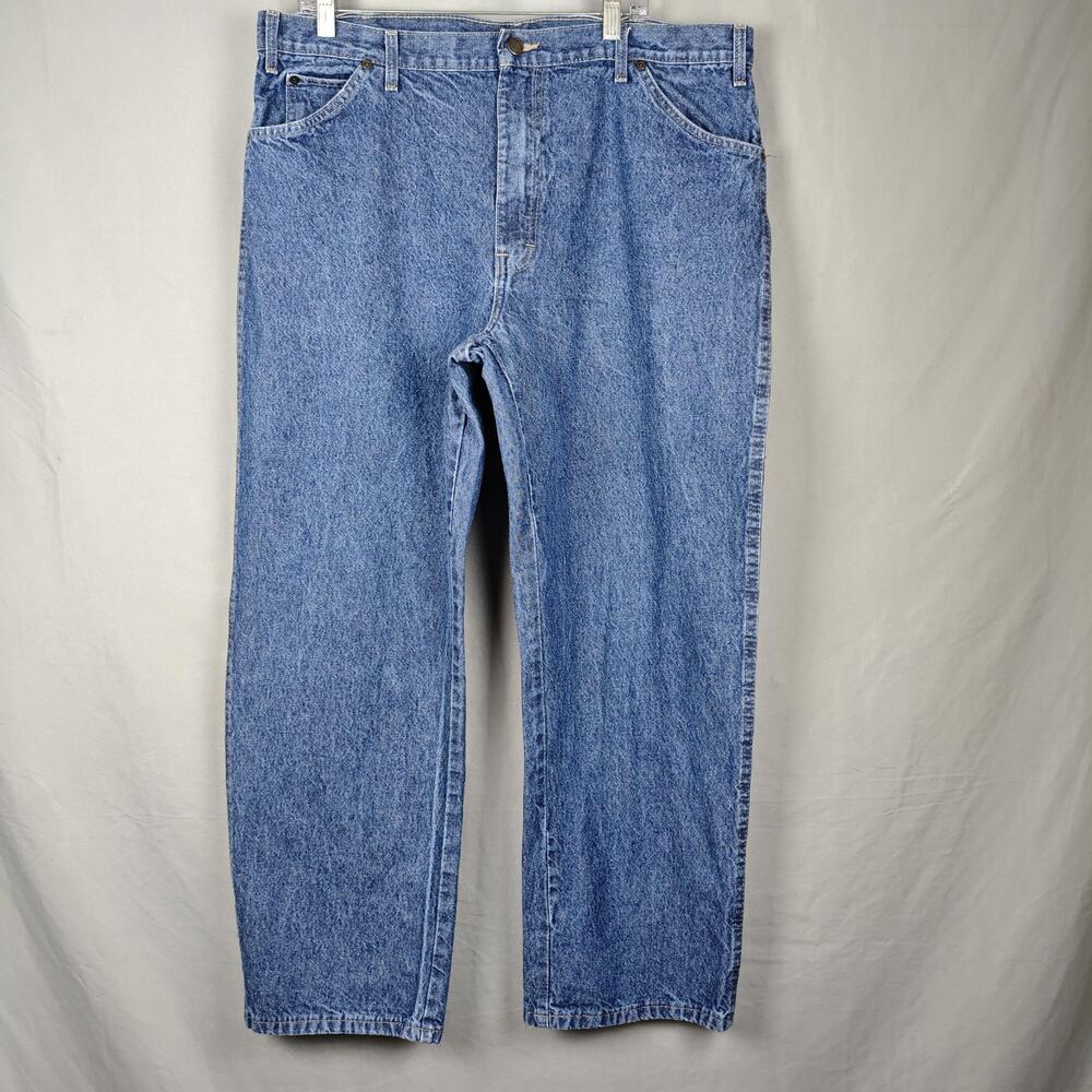 Dickies Jeans Mens 40x30 Blue Relaxed Fit Straight Leg Denim Workwear Pants